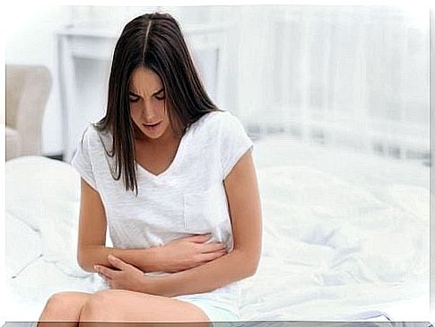 Woman with stomach ache