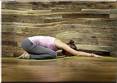 Woman practicing yoga