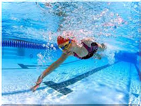 Woman swimming