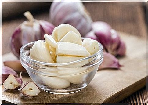 Bowl with garlic