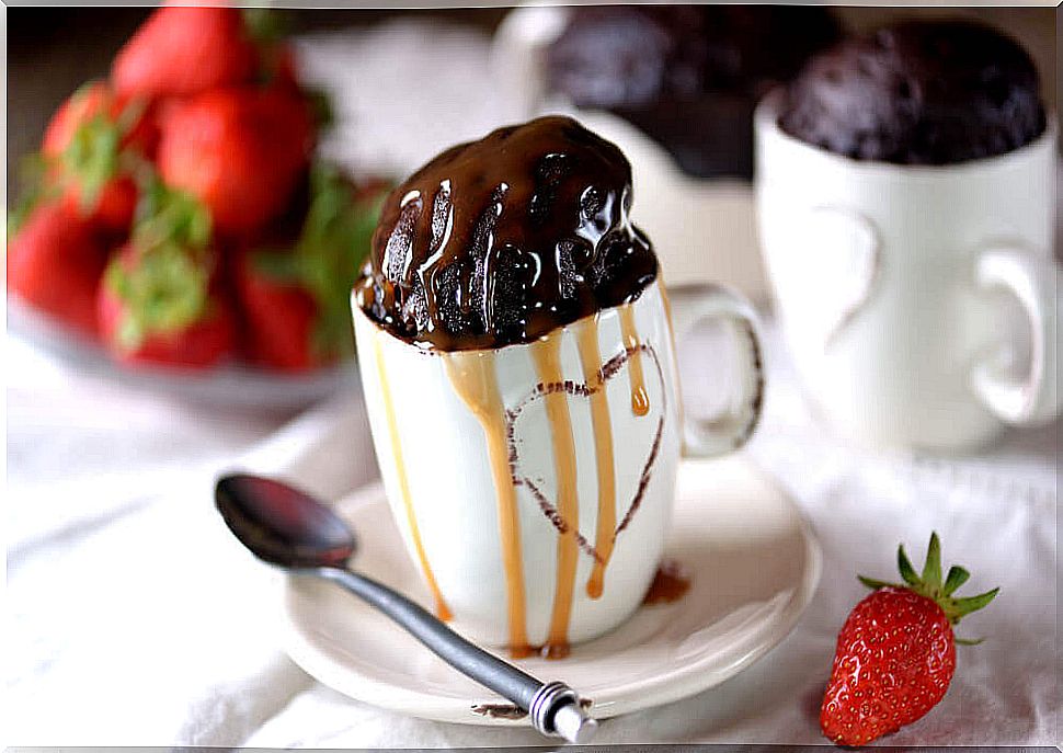 Brownies in a mug