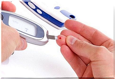 measurement of blood sugar on finger