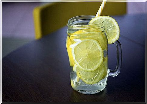 Glass of lemon water